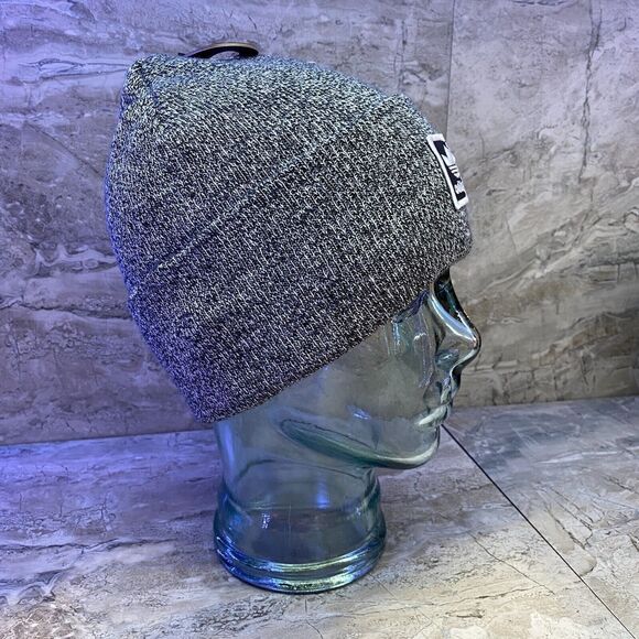 adidas Originals Men's OSFA Black White Tall Fit Utility Beanie Knit Hat - Picture 4 of 8